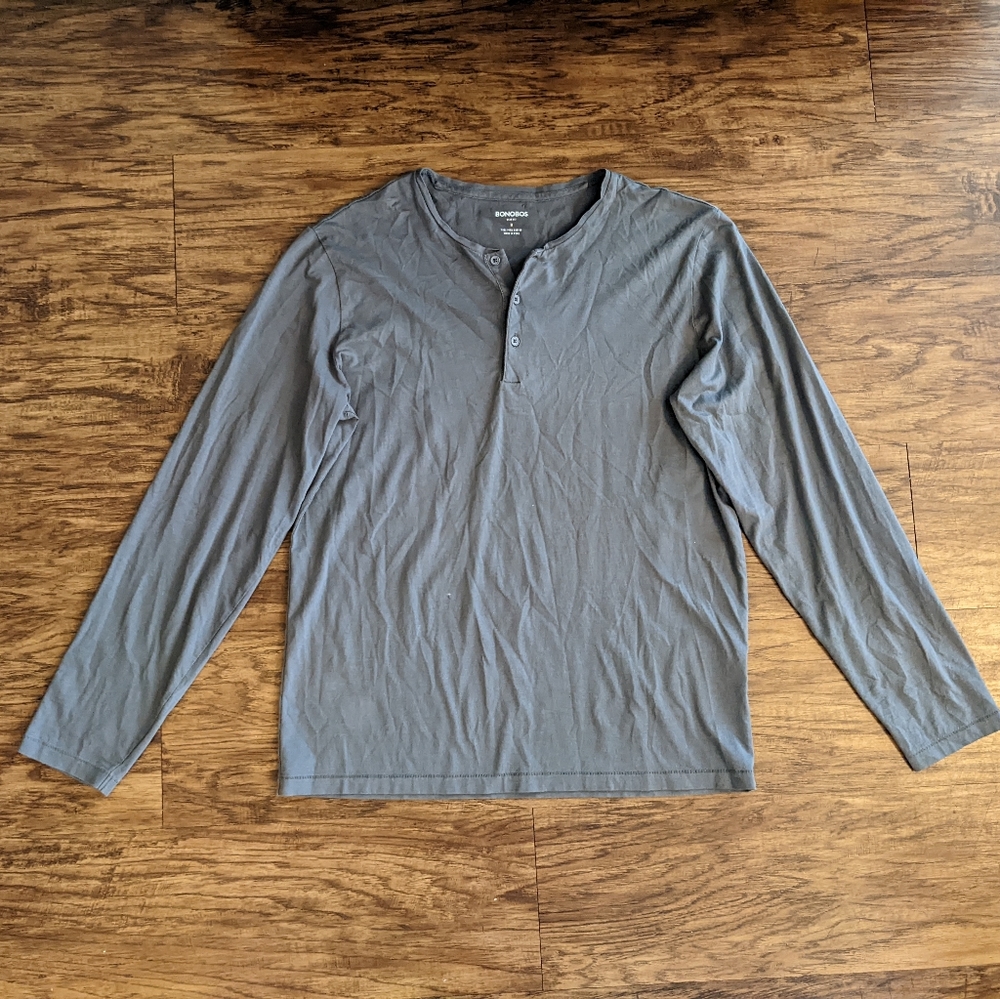 Bonobos Gray Long Sleeve Shirt "the slim fit" Size Medium
